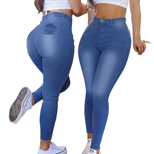 2022 Hot Sale Women's Stretch Jeans Fashion Slim Denim Pencil Pants Casual Skinny Trousers Female Clothing S-2XL Drop Shipping