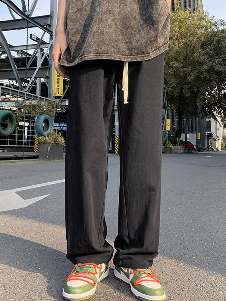 Trendy Fashion High Street Retro Mop Wide-Leg Pants