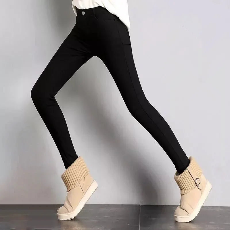 High Elastic Skinny Pencil Jeans leggings Elastic Black Plus Size Immitation Stretch Denim Pants Long Trousers