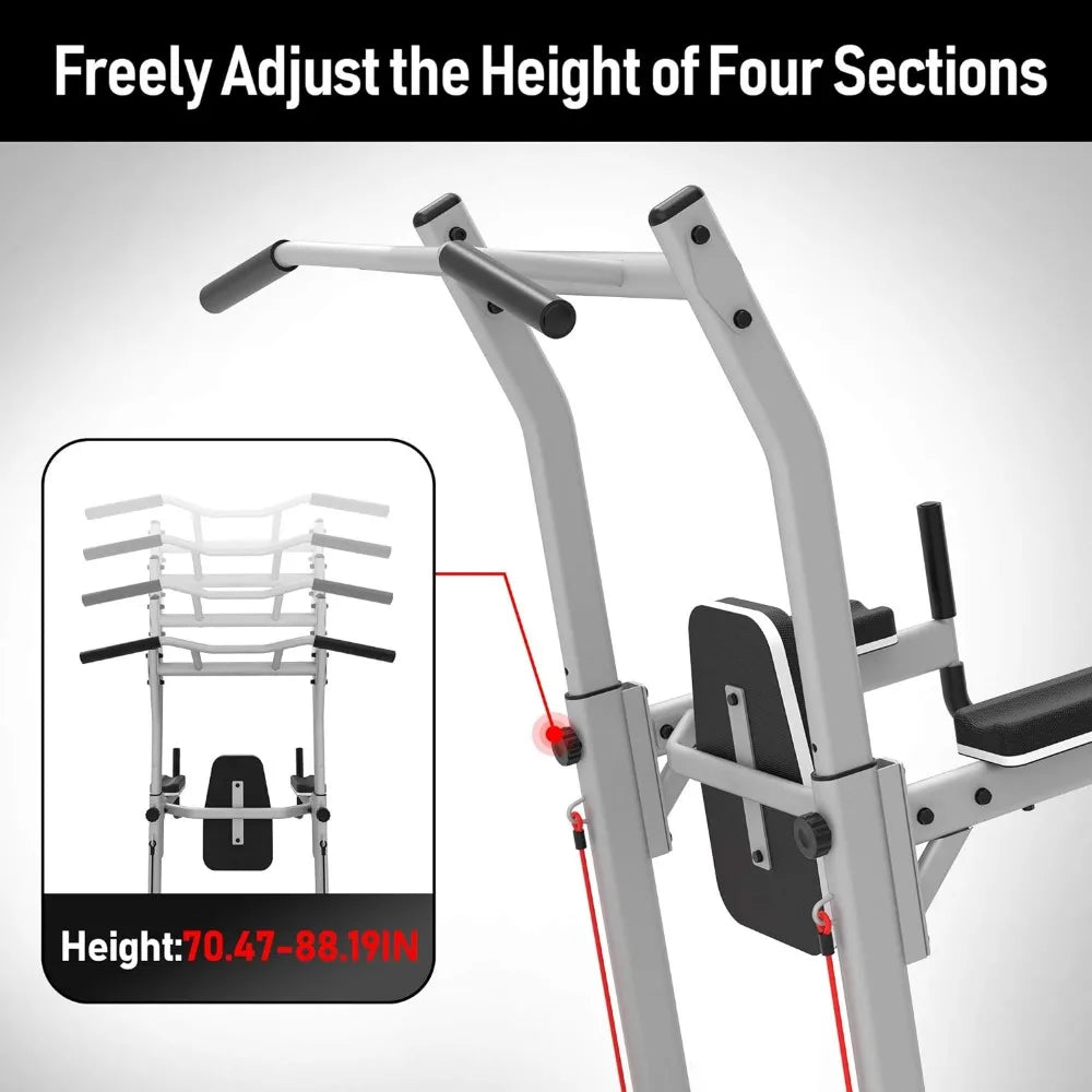 Fitness ,Power Tower Exercise Equipment,Pull Up Dip Station,Height Adjustable for Home Gym Strength Training Fitness Equipment