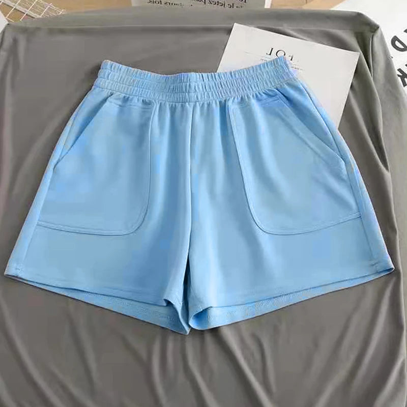 Women's Y2K Summer High Waist Shorts Loose Pocket Sport Bottoms Fashion Casual Bright Color Short Pants Girls Homewear Freeship