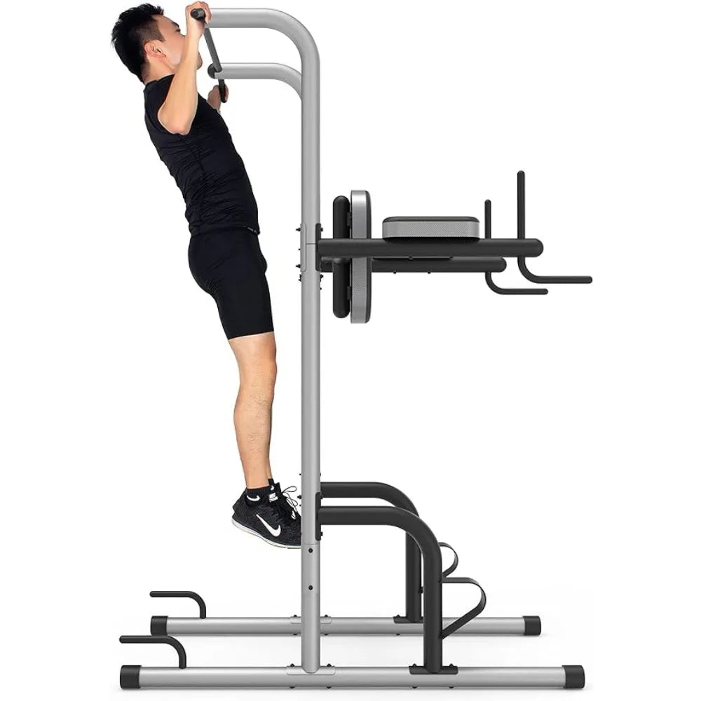 Multifunction Power Tower Exercise Equipment,Pull Up Dip Station,Height Adjustable for Home Gym Strength Training ,Fitness
