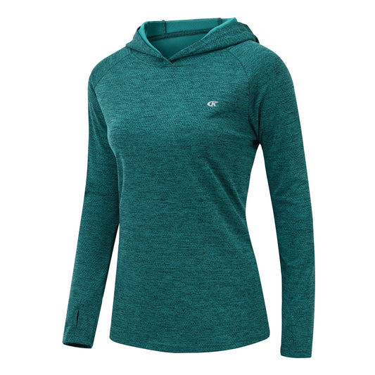Women's UPF50+ Long Sleeve Running Hoodie T-shirts Sun/UV Protection Breathable Quick Dry T-Shirt Outdoor Sports Pullover