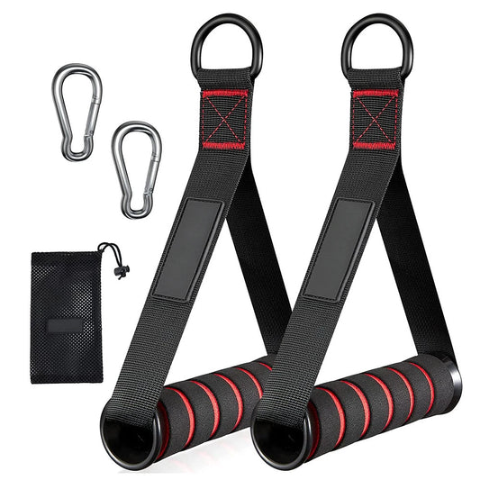 D-Ring Metal Gym Handles Grip Workout Heavy Duty Cable Machine Handle with Hook for Home Resistance Bands Fitness Accessories